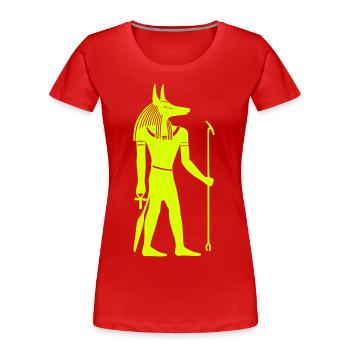 Gott Anubis Ägypten - Frauen Premium Bio T-Shirt - Rot - Vorne - Mia (176cm)