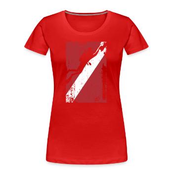 Scuba Diving Flag Diver Dive Water Oze - Women's Premium Organic T-Shirt - red - Front - Mia (176cm)