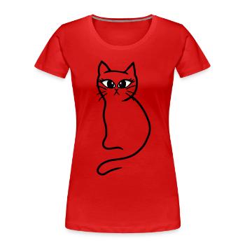 Katze Katzen Kätzchen Haustiere Haustier - Frauen Premium Bio T-Shirt - Rot - Vorne - Mia (176cm)