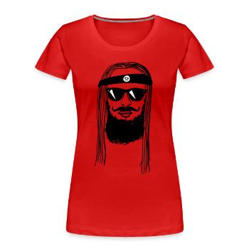 Hippie Jesus - Frauen Premium Bio T-Shirt - Rot - Vorne - Mia (176cm)