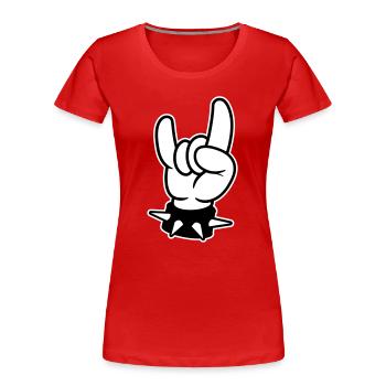 metal hand rock - Frauen Premium Bio T-Shirt - Rot - Vorne - Mia (176cm)