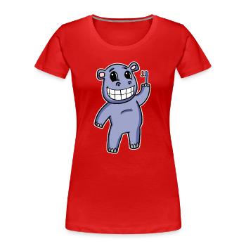 Hippo with toothbrush - Women's Premium Organic T-Shirt - red - Front - Mia (176cm)