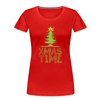 xmas time Baum Farben Stern Wald Bäume Symbol Icon - Frauen Premium Bio T-Shirt - Rot - Vorne - Mia (176cm)