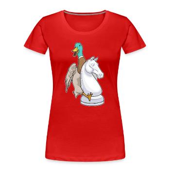 Ente Schachfigur Springer Schach - Frauen Premium Bio T-Shirt - Rot - Vorne - Mia (176cm)