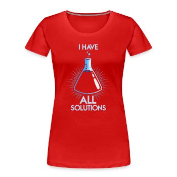 Chimie Chimiste Professeur de chimie Drôle de science - T-shirt bio Premium Femme - rouge - Devant - Mia (176cm)