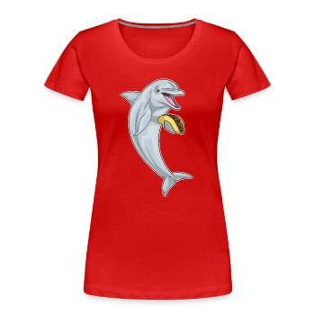 Dolphin Taco - Women's Premium Organic T-Shirt - red - Front - Mia (176cm)