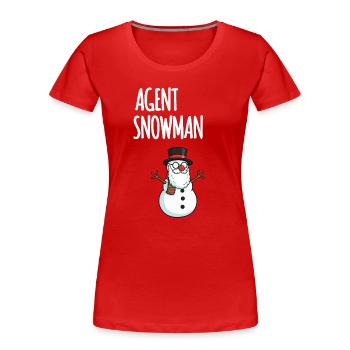 Agent Snowman - Frauen Premium Bio T-Shirt - Rot - Vorne - Mia (176cm)
