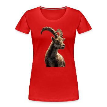 Steinbock Ziege Alpensteinbock Capricorn Ziegen - Frauen Premium Bio T-Shirt - Rot - Vorne - Mia (176cm)
