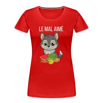 The unloved a wolf who eats VEGETABLES - Women's Premium Organic T-Shirt - red - Front - Mia (176cm)