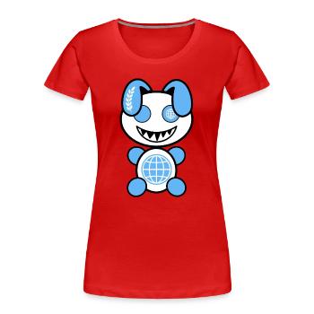 Plush: Unny - Frauen Premium Bio T-Shirt - Rot - Vorne - Mia (176cm)