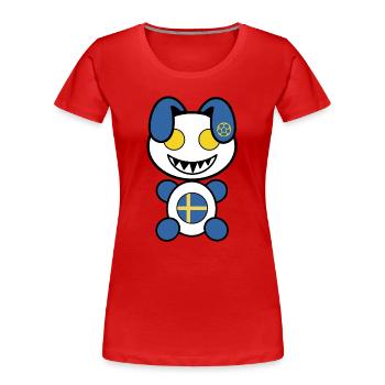 Foot Plush: Suedy - Women's Premium Organic T-Shirt - red - Front - Mia (176cm)