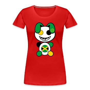 Foot Plush: Jamaicy - Women's Premium Organic T-Shirt - red - Front - Mia (176cm)