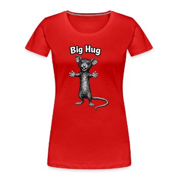 Grand Rat Câlin - T-shirt bio Premium Femme - rouge - Devant - Mia (176cm)