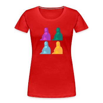 Mona Lisa Popart - Frauen Premium Bio T-Shirt - Rot - Vorne - Mia (176cm)