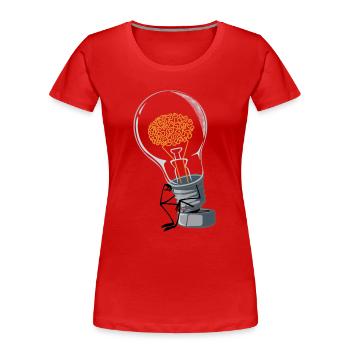 le penseur - T-shirt bio Premium Femme - rouge - Devant - Mia (176cm)