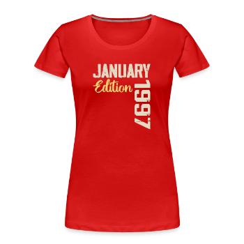 Cadeau D'anniversaire Nées En Janvier 1997 - 1997 - T-shirt bio Premium Femme - rouge - Devant - Mia (176cm)