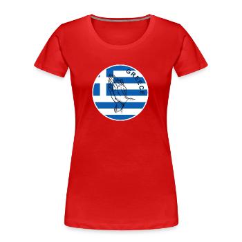 Drapeau grec - T-shirt bio Premium Femme - rouge - Devant - Mia (176cm)