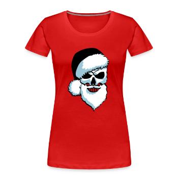 Skull Santa Claus - Women's Premium Organic T-Shirt - red - Front - Mia (176cm)