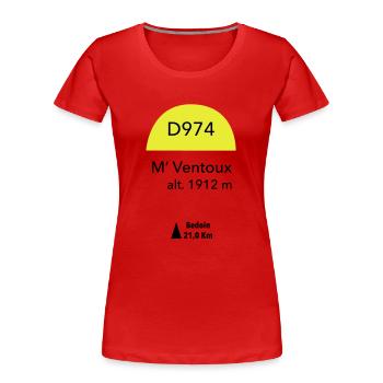 Mont Ventoux - Frauen Premium Bio T-Shirt - Rot - Vorne - Mia (176cm)