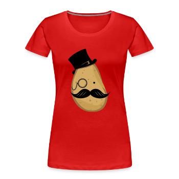 Sir Potato - Frauen Premium Bio T-Shirt - Rot - Vorne - Mia (176cm)