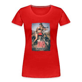 Vintage Awo - Frauen Premium Bio T-Shirt - Rot - Vorne - Mia (176cm)