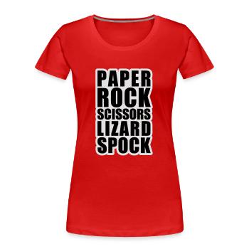 paper rock scissors - Women's Premium Organic T-Shirt - red - Front - Mia (176cm)
