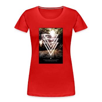 mystic forest triangles - T-shirt bio Premium Femme - rouge - Devant - Mia (176cm)