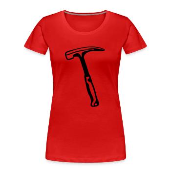 hammer - Frauen Premium Bio T-Shirt - Rot - Vorne - Mia (176cm)