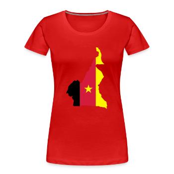 Kamerun - Frauen Premium Bio T-Shirt - Rot - Vorne - Mia (176cm)