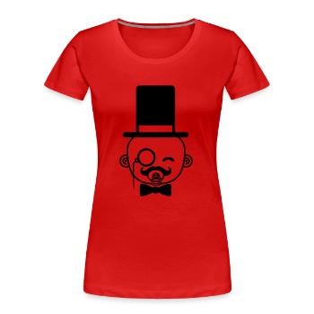 head face sir gentlemen gentleman mustache mustach - Women's Premium Organic T-Shirt - red - Front - Mia (176cm)