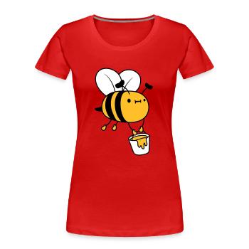 Honig Eimer Biene - Frauen Premium Bio T-Shirt - Rot - Vorne - Mia (176cm)