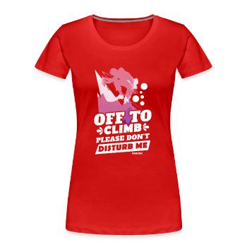 Escalade Alpes Nature Cadeau d’escalade - T-shirt bio Premium Femme - rouge - Devant - Mia (176cm)