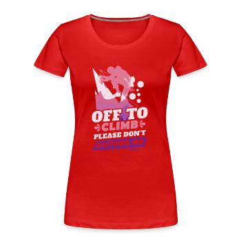 Escalade Alpes Nature Cadeau d’escalade - T-shirt bio Premium Femme - rouge - Devant - Mia (176cm)