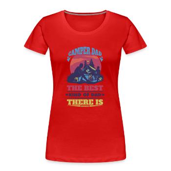 Camping - Frauen Premium Bio T-Shirt - Rot - Vorne - Mia (176cm)