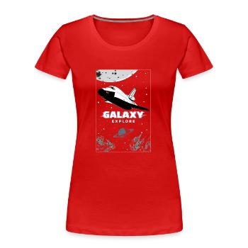 Conception de l’espace Galaxy Explorer - T-shirt bio Premium Femme - rouge - Devant - Mia (176cm)