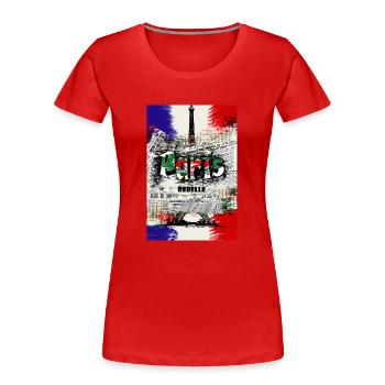 Paris Rebelle Kunst - Frauen Premium Bio T-Shirt - Rot - Vorne - Mia (176cm)