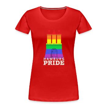 LGBT Hamburg Pride - Women's Premium Organic T-Shirt - red - Front - Mia (176cm)