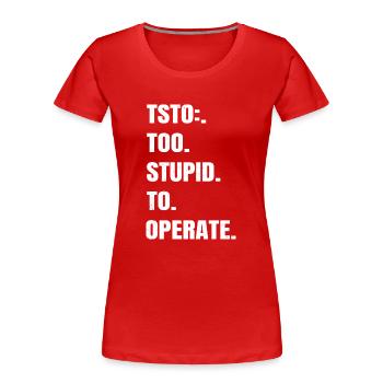 anniversaire cadeau idée masque anonyme dictons cool - T-shirt bio Premium Femme - rouge - Devant - Mia (176cm)