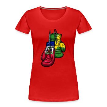 Haiti Haitianer Jamaika Kombination I Geschenk - Frauen Premium Bio T-Shirt - Rot - Vorne - Mia (176cm)