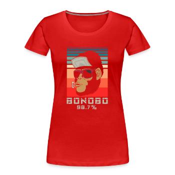 Lustiges Affe Schimpanse DNA - Frauen Premium Bio T-Shirt - Rot - Vorne - Mia (176cm)