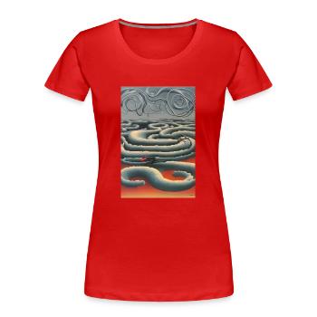 Snakes in the sky - Women's Premium Organic T-Shirt - red - Front - Mia (176cm)