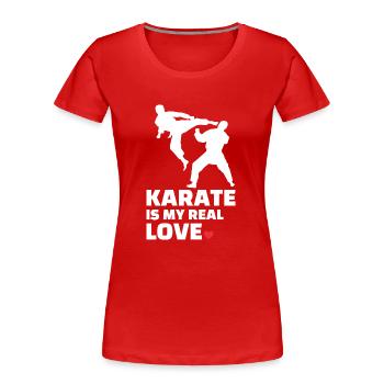 J’adore le karaté - T-shirt bio Premium Femme - rouge - Devant - Mia (176cm)