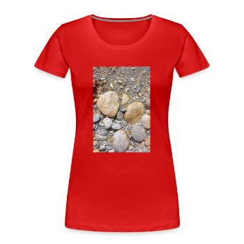 galets de plage - T-shirt bio Premium Femme - rouge - Devant - Mia (176cm)