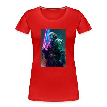 Lightsaber - Women's Premium Organic T-Shirt - red - Front - Mia (176cm)