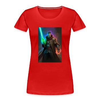 Lightsaber - Women's Premium Organic T-Shirt - red - Front - Mia (176cm)