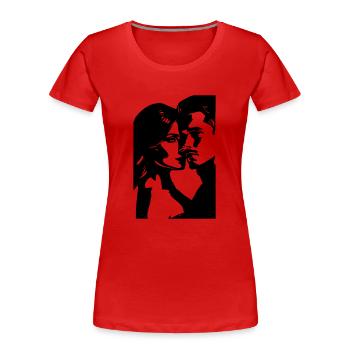 LOVERS II - Women's Premium Organic T-Shirt - red - Front - Mia (176cm)