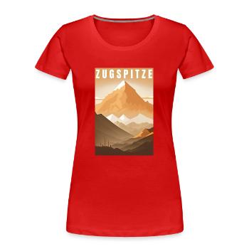 Zugspitze Alpen wandern Berg Geschenk - Frauen Premium Bio T-Shirt - Rot - Vorne - Mia (176cm)