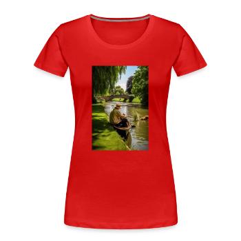 Martin Bond Style Geschenk - Frauen Premium Bio T-Shirt - Rot - Vorne - Mia (176cm)