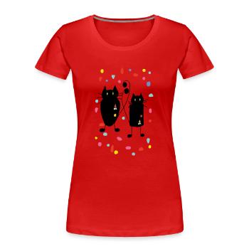 Cats - Women's Premium Organic T-Shirt - red - Front - Mia (176cm)