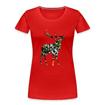 Deer - Women's Premium Organic T-Shirt - red - Front - Mia (176cm)